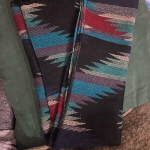 Colorful Navy Blue Patterned Scarf